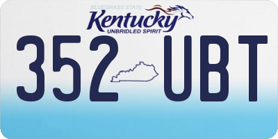 KY license plate 352UBT