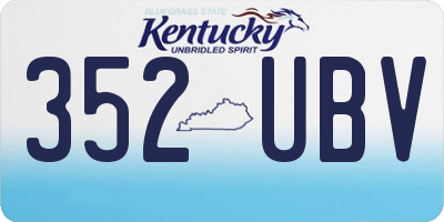 KY license plate 352UBV
