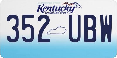 KY license plate 352UBW