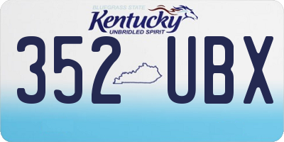 KY license plate 352UBX