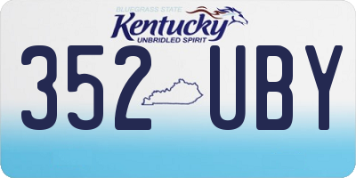 KY license plate 352UBY