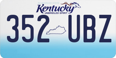 KY license plate 352UBZ