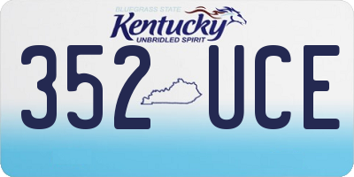 KY license plate 352UCE