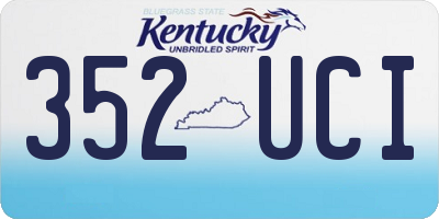 KY license plate 352UCI