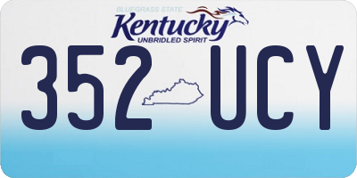 KY license plate 352UCY