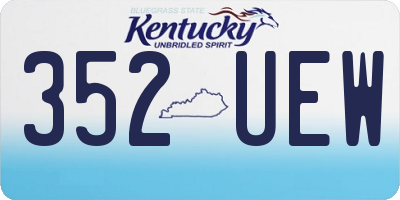 KY license plate 352UEW