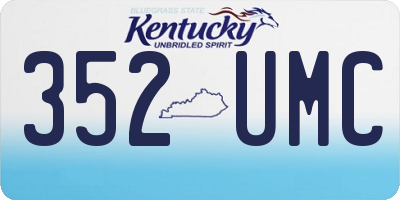KY license plate 352UMC