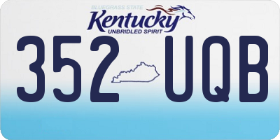 KY license plate 352UQB