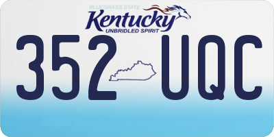 KY license plate 352UQC