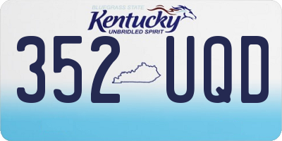 KY license plate 352UQD