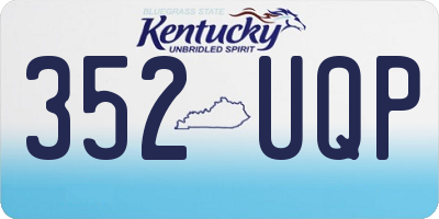 KY license plate 352UQP