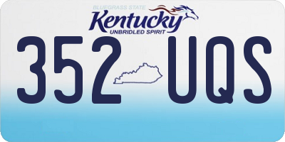 KY license plate 352UQS