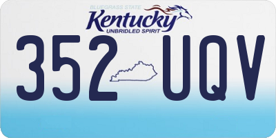 KY license plate 352UQV