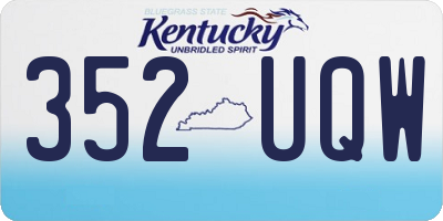 KY license plate 352UQW
