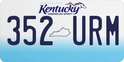 KY license plate 352URM