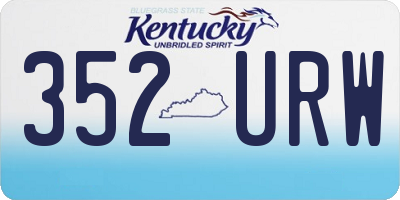 KY license plate 352URW