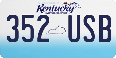 KY license plate 352USB