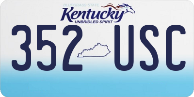 KY license plate 352USC