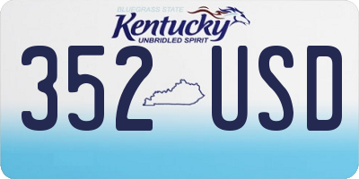 KY license plate 352USD