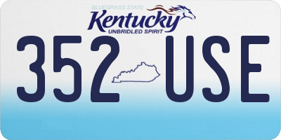 KY license plate 352USE