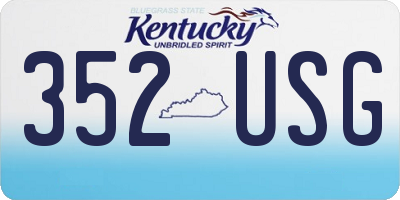 KY license plate 352USG