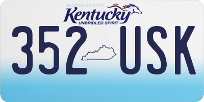 KY license plate 352USK