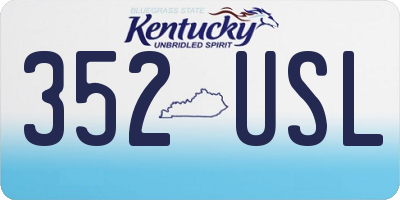 KY license plate 352USL