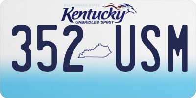 KY license plate 352USM