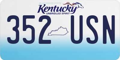 KY license plate 352USN