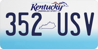 KY license plate 352USV