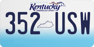 KY license plate 352USW