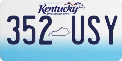 KY license plate 352USY