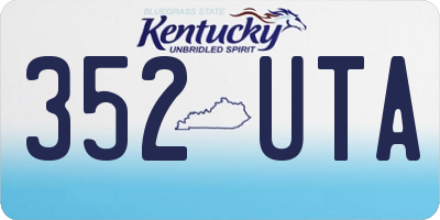 KY license plate 352UTA