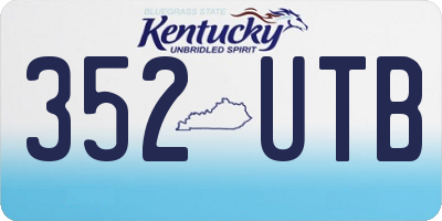 KY license plate 352UTB