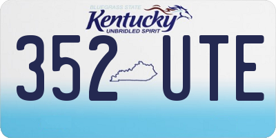 KY license plate 352UTE