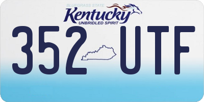 KY license plate 352UTF