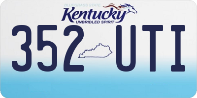 KY license plate 352UTI