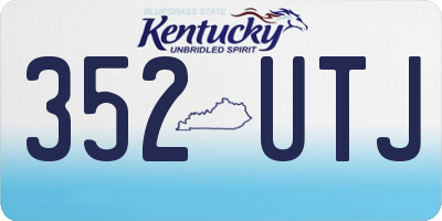 KY license plate 352UTJ