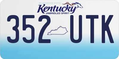 KY license plate 352UTK