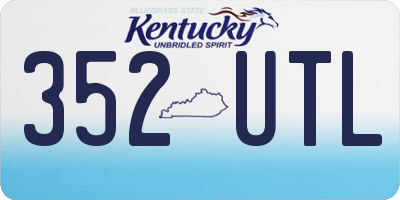 KY license plate 352UTL