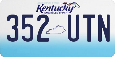 KY license plate 352UTN