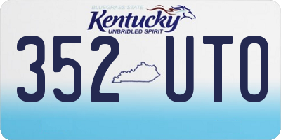 KY license plate 352UTO