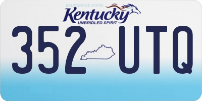 KY license plate 352UTQ