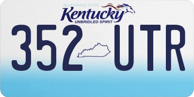KY license plate 352UTR