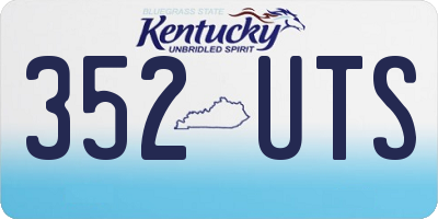 KY license plate 352UTS