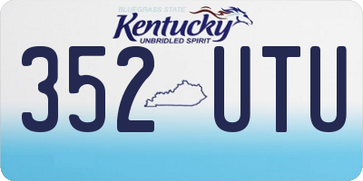 KY license plate 352UTU