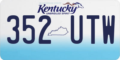 KY license plate 352UTW