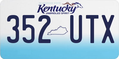 KY license plate 352UTX