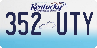 KY license plate 352UTY