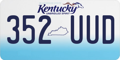KY license plate 352UUD